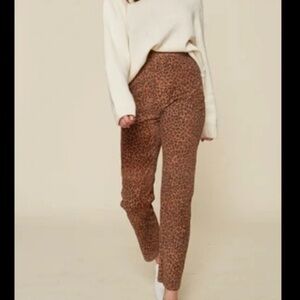 NWT LPA leopard print leather pants size M